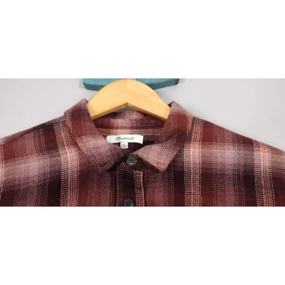 Madewell Womens Pink Plaid Button Front Shirt XL - Picture 8 of 13